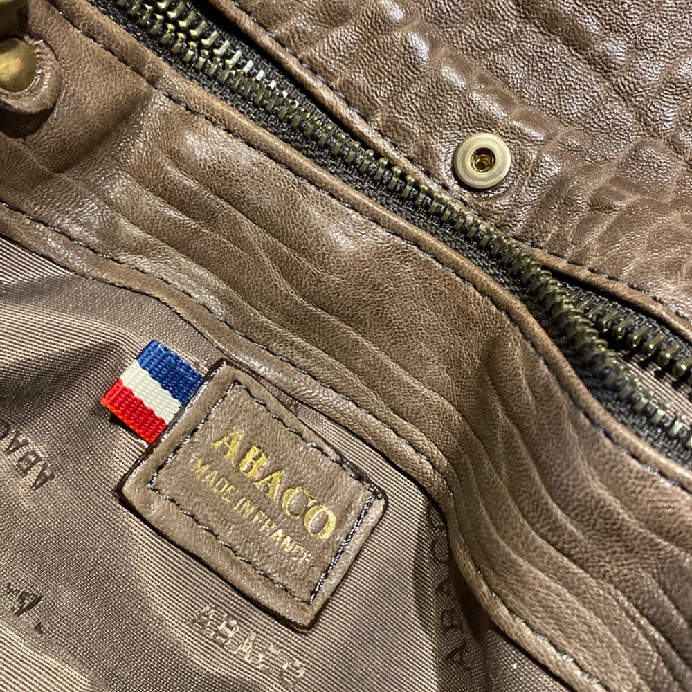 ABACO Made in France, Genuine Leather Crossbody Wallet.
